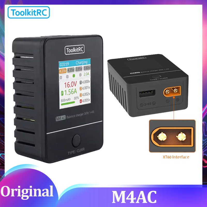 Drone Racing Charger - ToolkitRC M4AC 30W LCD Screen Balance