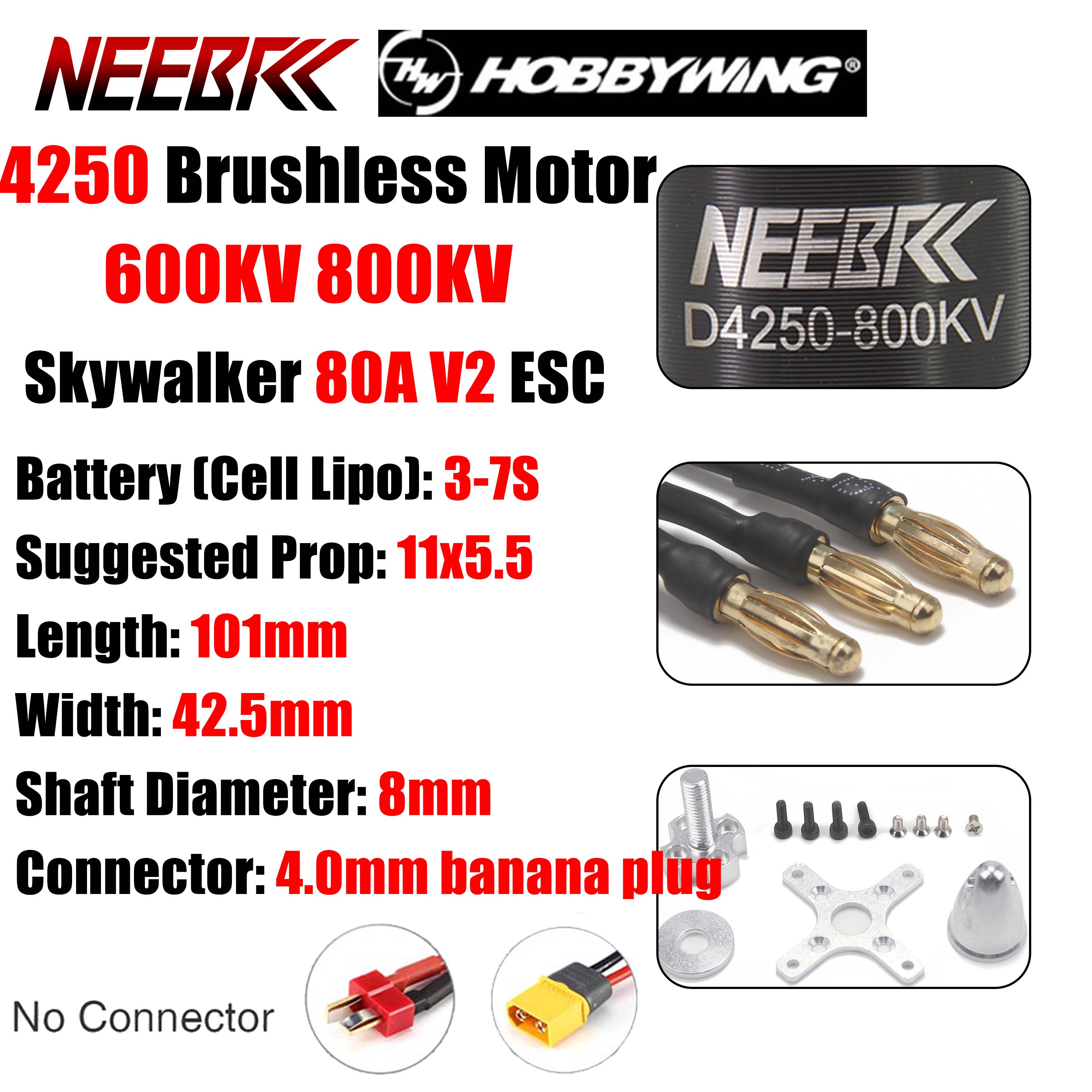 Drone Racing Esc - 4250 Brushless Motor 600KV 800KV 3-7S