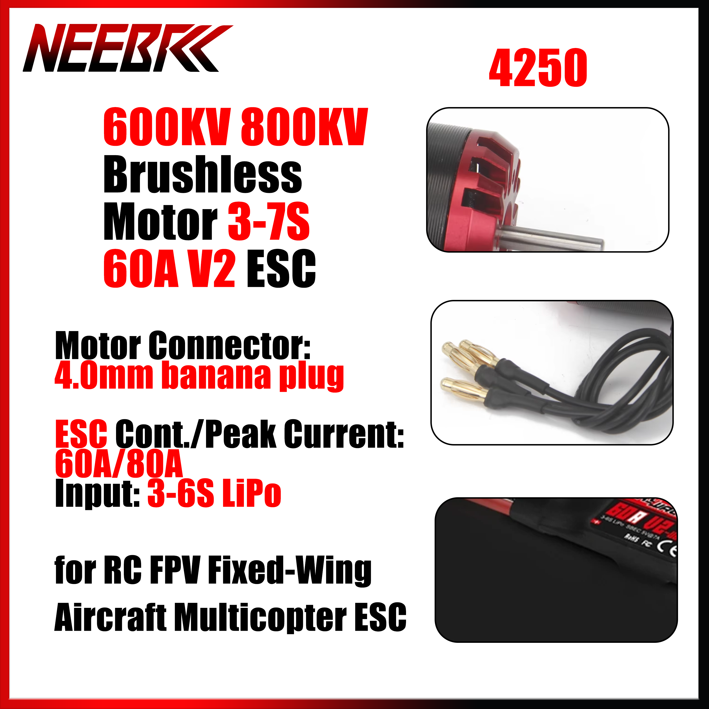 4250 600KV 800KV Racing Drone  - Drone Racing Esc avis et prix