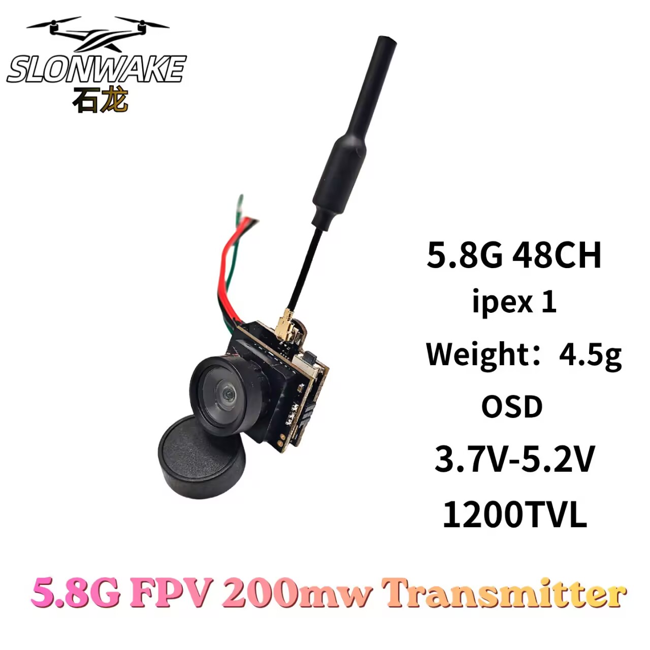SLONWAKE 5.8G Analog Video Tra - Drone Racing Camera avis et prix