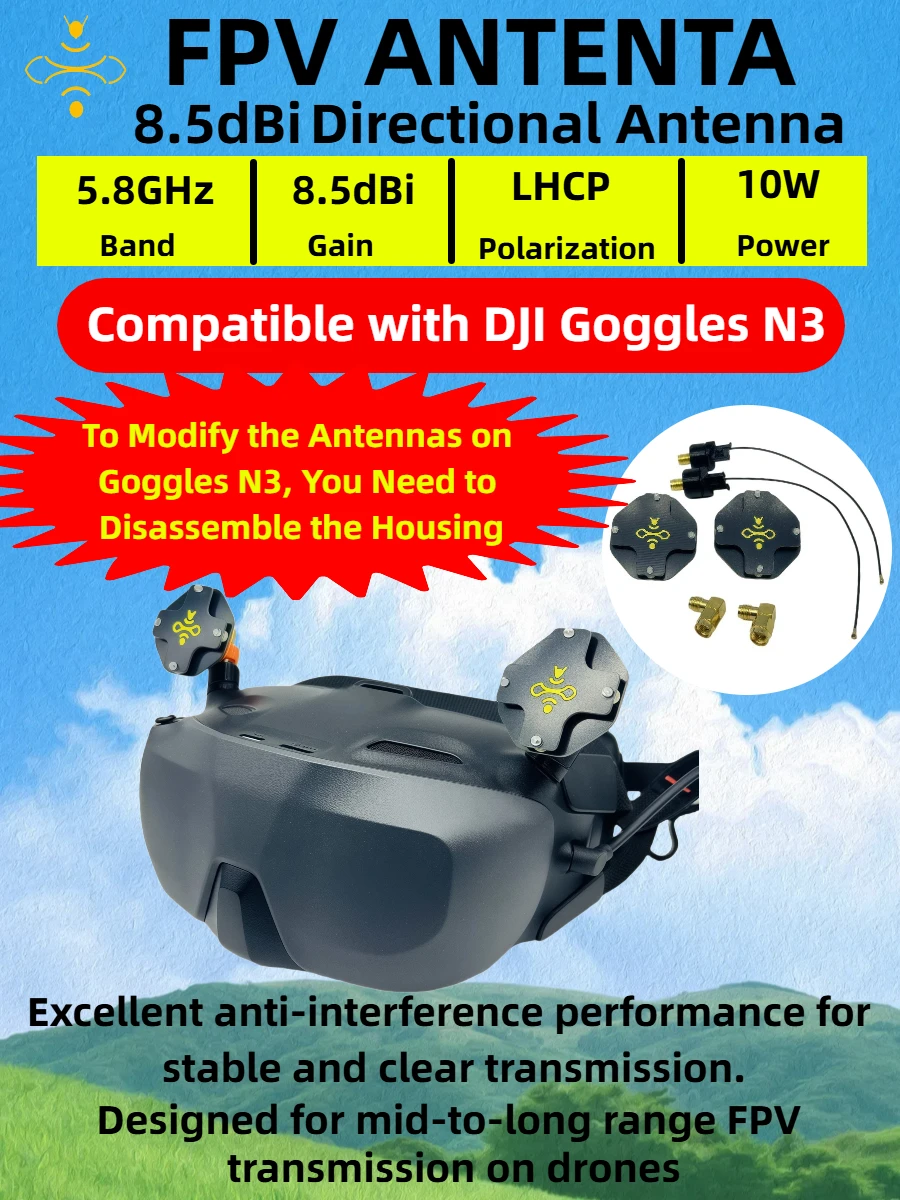 8.5dBi LHCP FPV Patch Antenna  - Drone Racing Goggles avis et prix